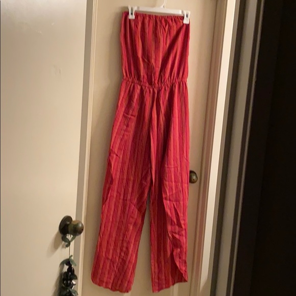 Striped Strapless Jumpsuit/ Romper - Picture 2 of 4